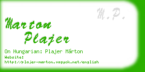 marton plajer business card