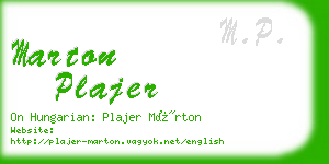 marton plajer business card